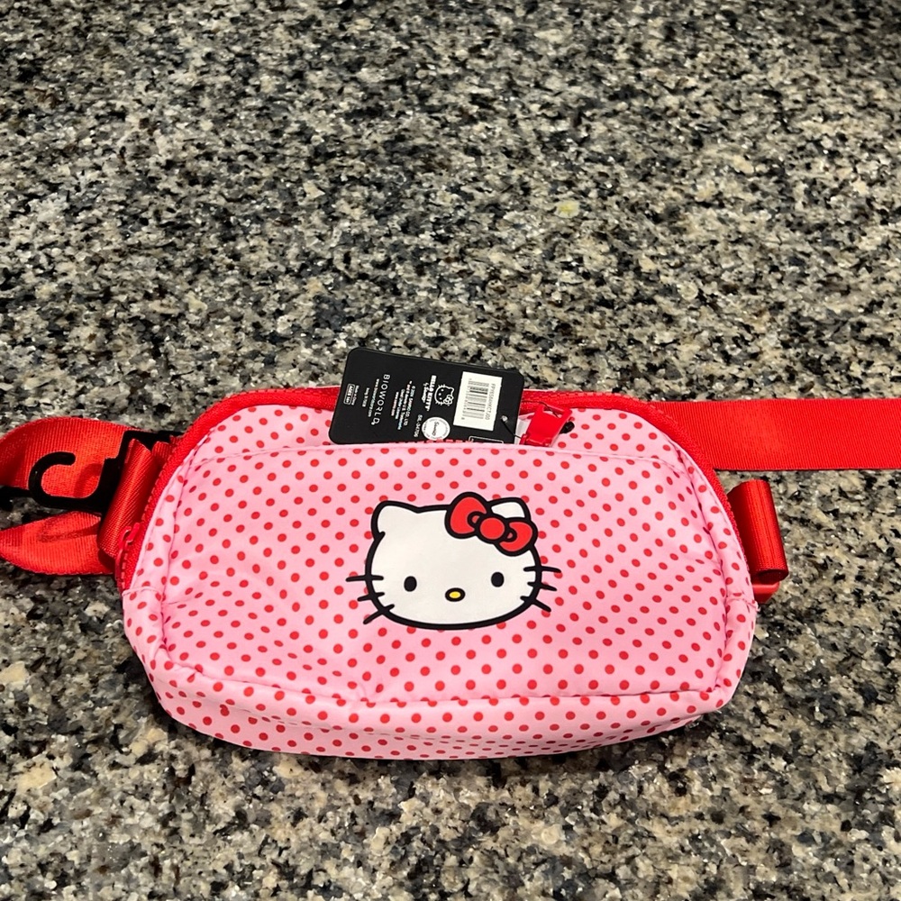 Hello Kitty pink and red polkadotted body bag /fanny Bag By Bioworld
